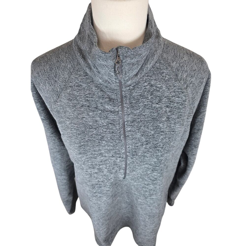 NWT XXL Women's Eddie Bauer Charcoal 1/4 Zip Fleece Top - Picture 2 of 9